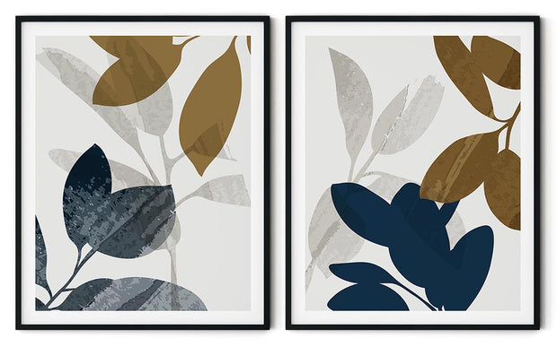 UNIQUE ABSTRACT PICTURE MODERN GRAPHICS FRAMES WITH GLASS -SET OF 2 (1) By Alexander A. Parks