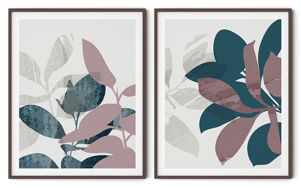 UNIQUE ABSTRACT PICTURE MODERN GRAPHICS FRAMES WITH GLASS -SET OF 2 (2) By Alexander A. Parks