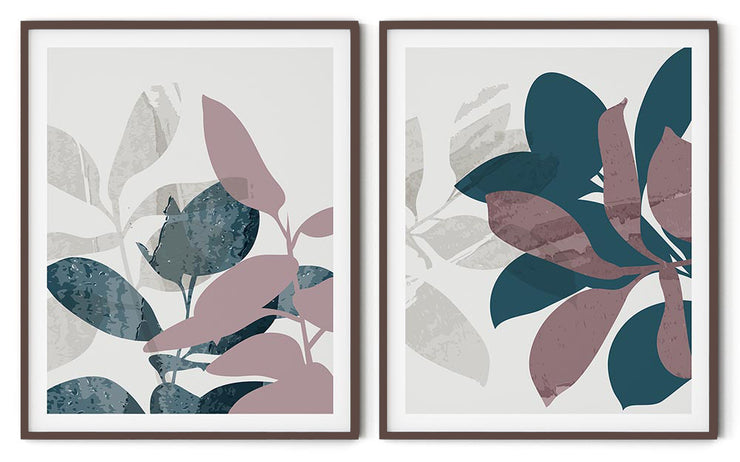 UNIQUE ABSTRACT PICTURE MODERN GRAPHICS FRAMES WITH GLASS -SET OF 2 (2) By Alexander A. Parks