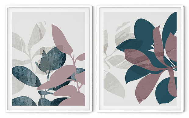 UNIQUE ABSTRACT PICTURE MODERN GRAPHICS FRAMES WITH GLASS -SET OF 2 (2) By Alexander A. Parks