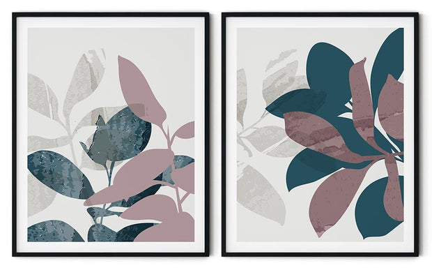 UNIQUE ABSTRACT PICTURE MODERN GRAPHICS FRAMES WITH GLASS -SET OF 2 (2) By Alexander A. Parks
