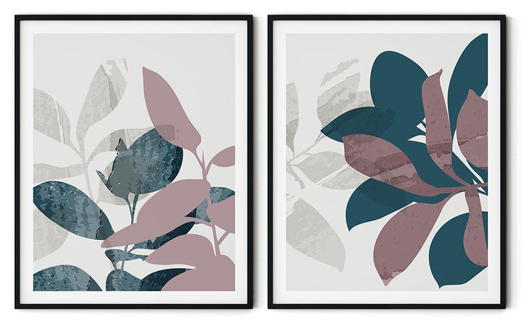 UNIQUE ABSTRACT PICTURE MODERN GRAPHICS FRAMES WITH GLASS -SET OF 2 (2) By Alexander A. Parks