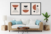 DIVERSIFORM SPHERE FRAMED ABSTRACT ART FRAMES WITH GLASS-SET OF 3