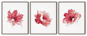 RED ROSE FLOWERS BOTANICAL PICTURE FRAMES WITH GLASS- SET OF 3 (1) By Alexander A. Parks