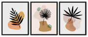 BOTANICAL MINIMALISTIC LEAVES PICTURE FRAMES WITH GLASS- SET OF 3 (1)