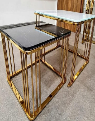 ROSE GOLD LOWRY END METALLIC COFFE TABLE