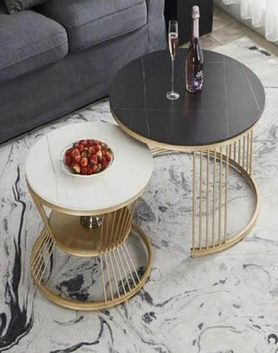 MATTE GOLD ELISTA METAL END COFFEE TABLE