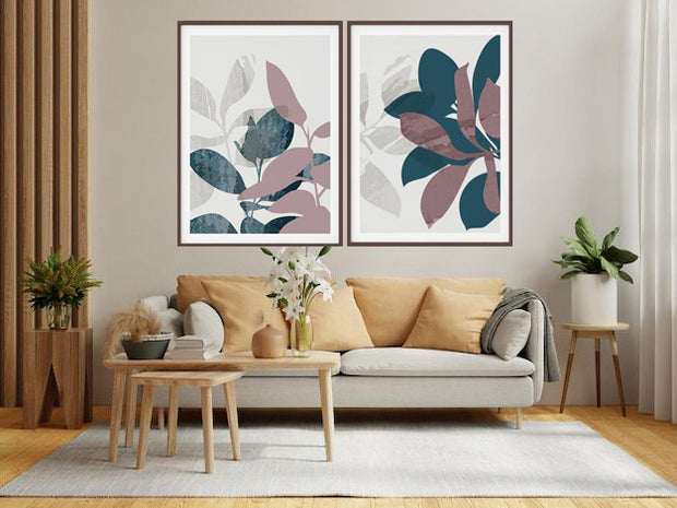 UNIQUE ABSTRACT PICTURE MODERN GRAPHICS FRAMES WITH GLASS -SET OF 2 (2) By Alexander A. Parks