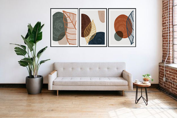 UNIQUE LEAVES BOTANICAL PICTURE FRAMES WITH GLASS- SET OF 3 (1) By Nicolay Albrecht