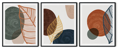 UNIQUE LEAVES BOTANICAL PICTURE FRAMES WITH GLASS- SET OF 3 (1) By Nicolay Albrecht