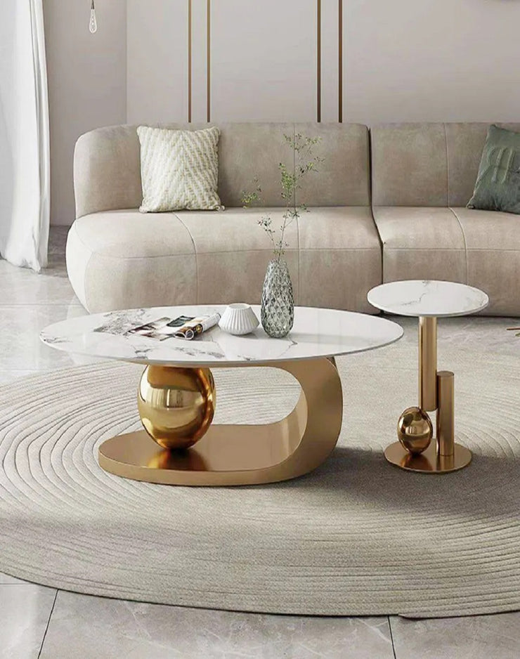 SCANDIVIAN DESIGNED METAL NESTING CENTER TABLES-SET OF 2
