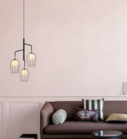 AESTHETIC BRASS  TUCKED IN GLASS TRIO CHANDELIER
