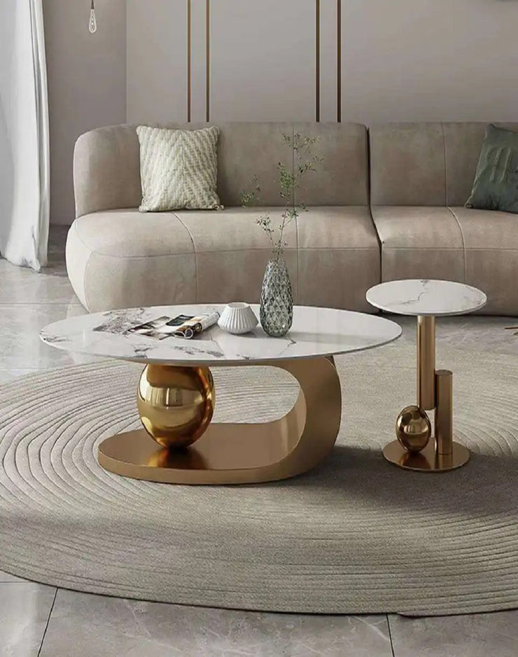 SCANDIVIAN DESIGNED METAL NESTING CENTER TABLES-SET OF 2