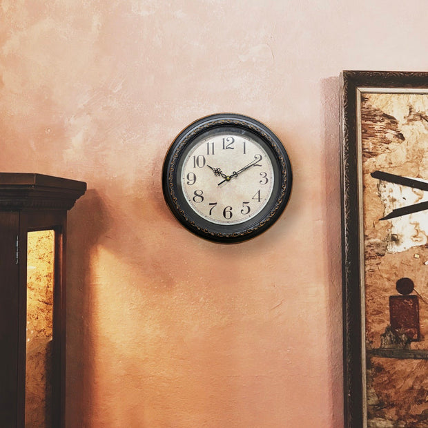 BEAUTIFUL FIBER BLACK WALL CLOCK