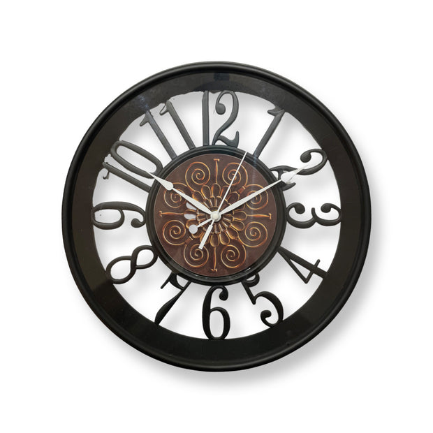 ACRYLIC 14-INCH SPHERICAL BLACK WALL CLOCK