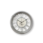 16-INCH ROUND FIBROUS SILVER WALL CLOCK