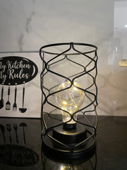 Marvelous black cage table lamp
