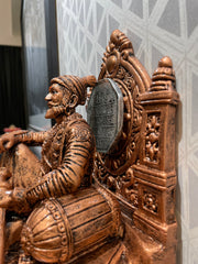 Professionally designed Shivaji Maharaj idol with copper finish