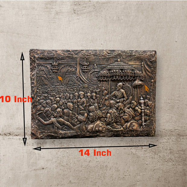 Captivating copper Shivaji Maharaj frame plus key holder