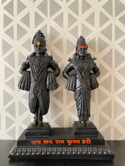 Skillfully designed full black God Vittal Rukmini Idol