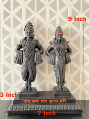 Skillfully designed full black God Vittal Rukmini Idol