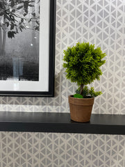 EXQUISITE BROWN PLANT POT WITH GREEN ARTIFICIAL LEAVES