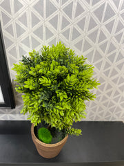 EXQUISITE BROWN PLANT POT WITH GREEN ARTIFICIAL LEAVES