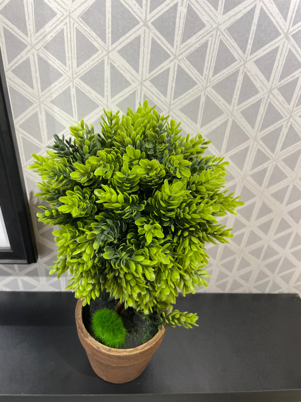EXQUISITE BROWN PLANT POT WITH GREEN ARTIFICIAL LEAVES