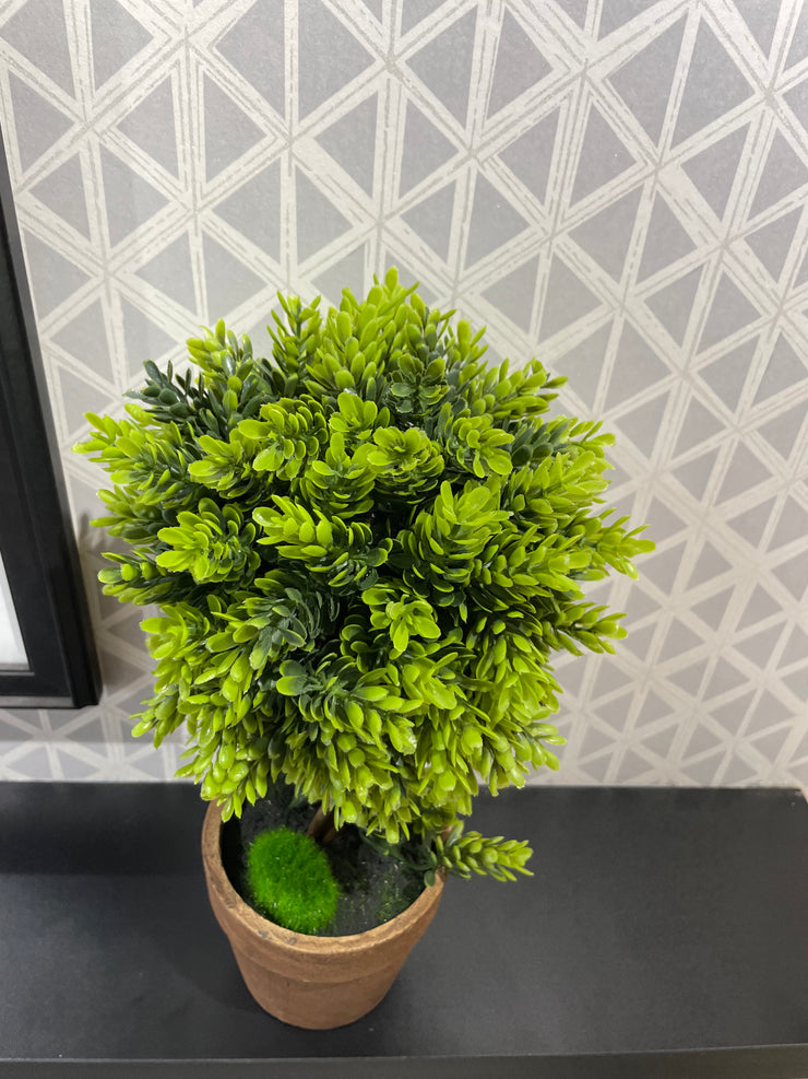 EXQUISITE BROWN PLANT POT WITH GREEN ARTIFICIAL LEAVES