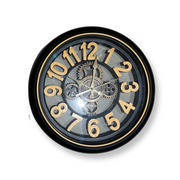 DECORATIVE ACRYLIC SPIRAL BLACK FIBER WALL CLOCK