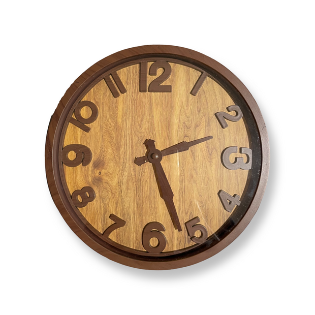 REAL SWEEP 10 INCH BROWN WALL CLOCK