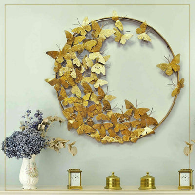 GOLDEN BUTTERFLIES AESTHETIC ANNULAR WALL DECOR