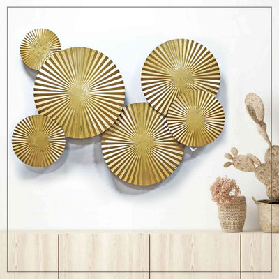 GOLDEN AND WHITE SYMMETRICAL WALL DECOR