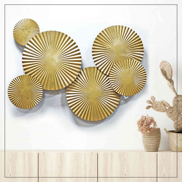 GOLDEN AND WHITE SYMMETRICAL WALL DECOR