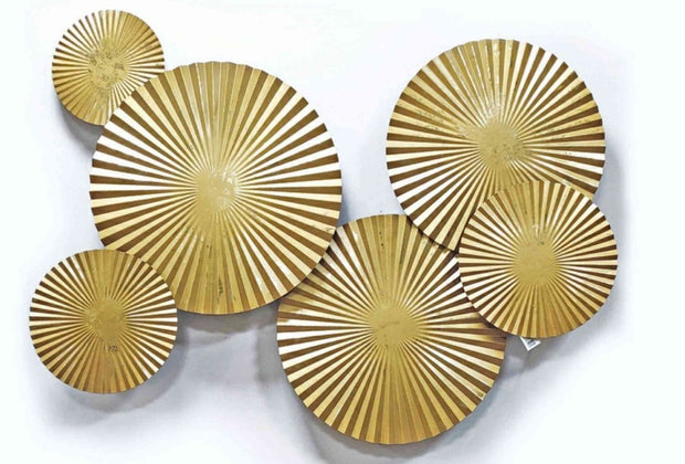 GOLDEN AND WHITE SYMMETRICAL WALL DECOR