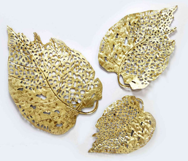 WITHERED GOLDEN LEAF CONTEMPORARY WALL DECOR
