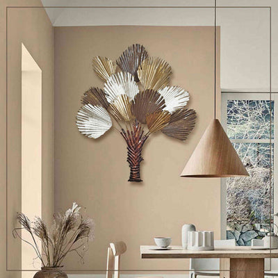SAPLING SHAPED MULTI-COLORED ANTIQUE METAL WALL DECOR