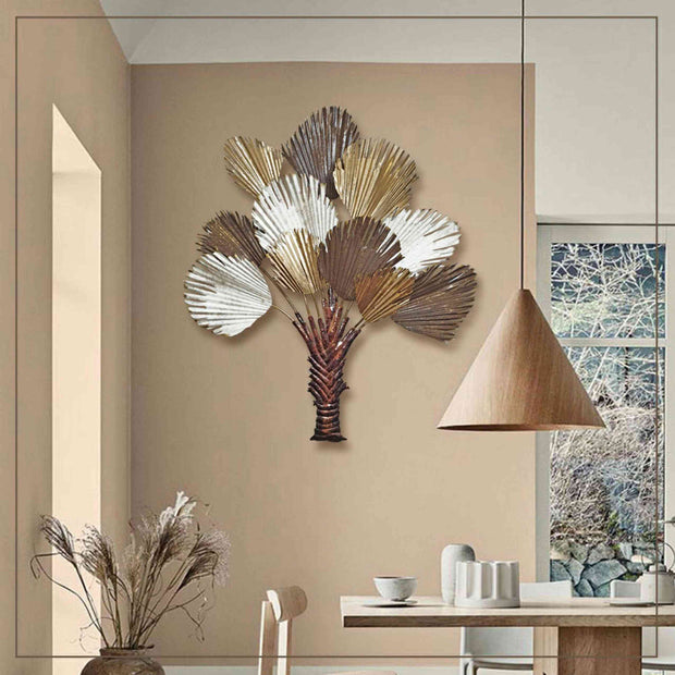 SAPLING SHAPED MULTI-COLORED ANTIQUE METAL WALL DECOR