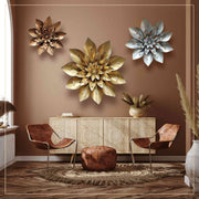 DECORATIVE ANTIQUE METAL FLOWER WALL ART