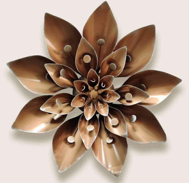 DECORATIVE ANTIQUE METAL FLOWER WALL ART