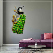 ANTIQUE WILD PEACOCK METAL WALL DECOR ON A CRAFTY TREE