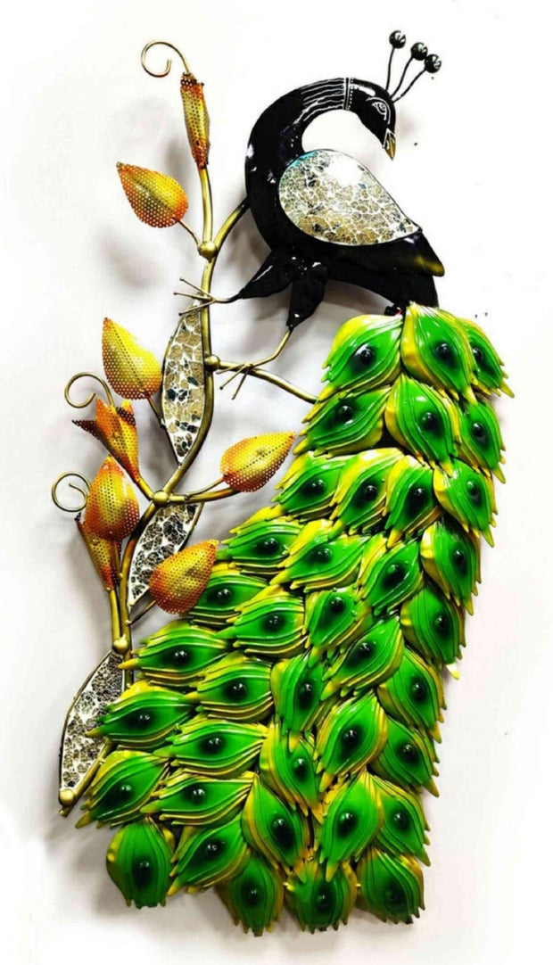 ANTIQUE WILD PEACOCK METAL WALL DECOR ON A CRAFTY TREE
