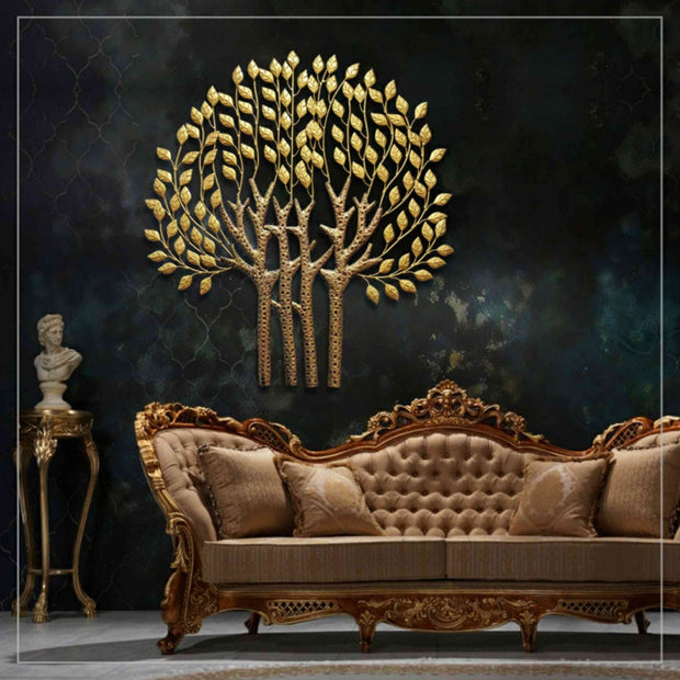 TOPIARY GOLDEN METAL WALL DECOR
