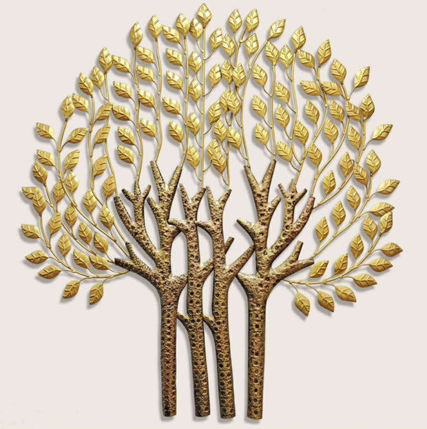 TOPIARY GOLDEN METAL WALL DECOR