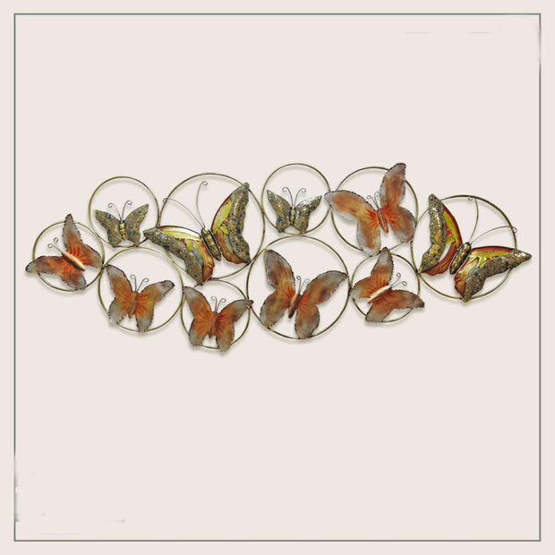METALLIC PANEL MULTICOLORED BUTTERFLY WALL ART
