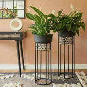 BLACK & GOLDEN IRON PLANTER