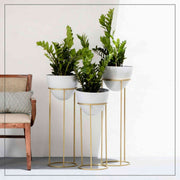GOLD & BRONZE PLATING ROUND SHAPED PLANTER