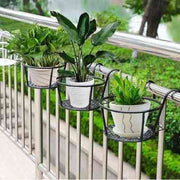 HANDCRAFTED BLACK & WHITE METALLIC OUTDOOR PLANTER STAND