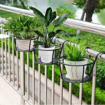 HANDCRAFTED BLACK & WHITE METALLIC OUTDOOR PLANTER STAND
