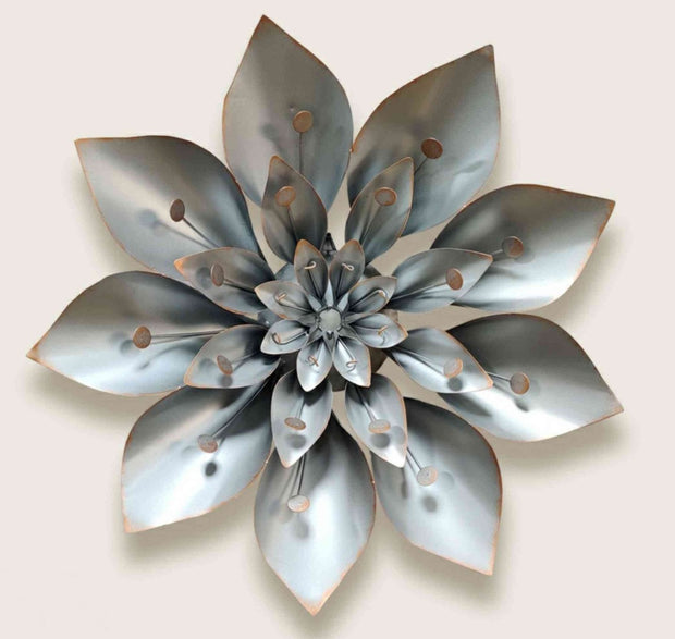 DECORATIVE ANTIQUE METAL FLOWER WALL ART